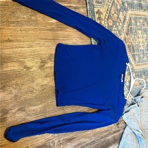 Bozzolo Royal Blue woman’s cropped Long Sleeve top